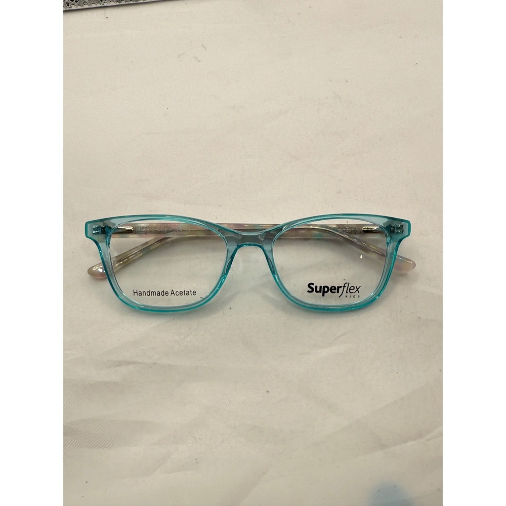 Superflex Kids Eyeglasses Turquoise Acetate Frame SFK-267 S404‎ 47-16-130